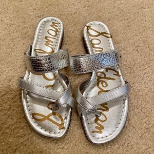 Silver crisscross Sam Edelman sandals